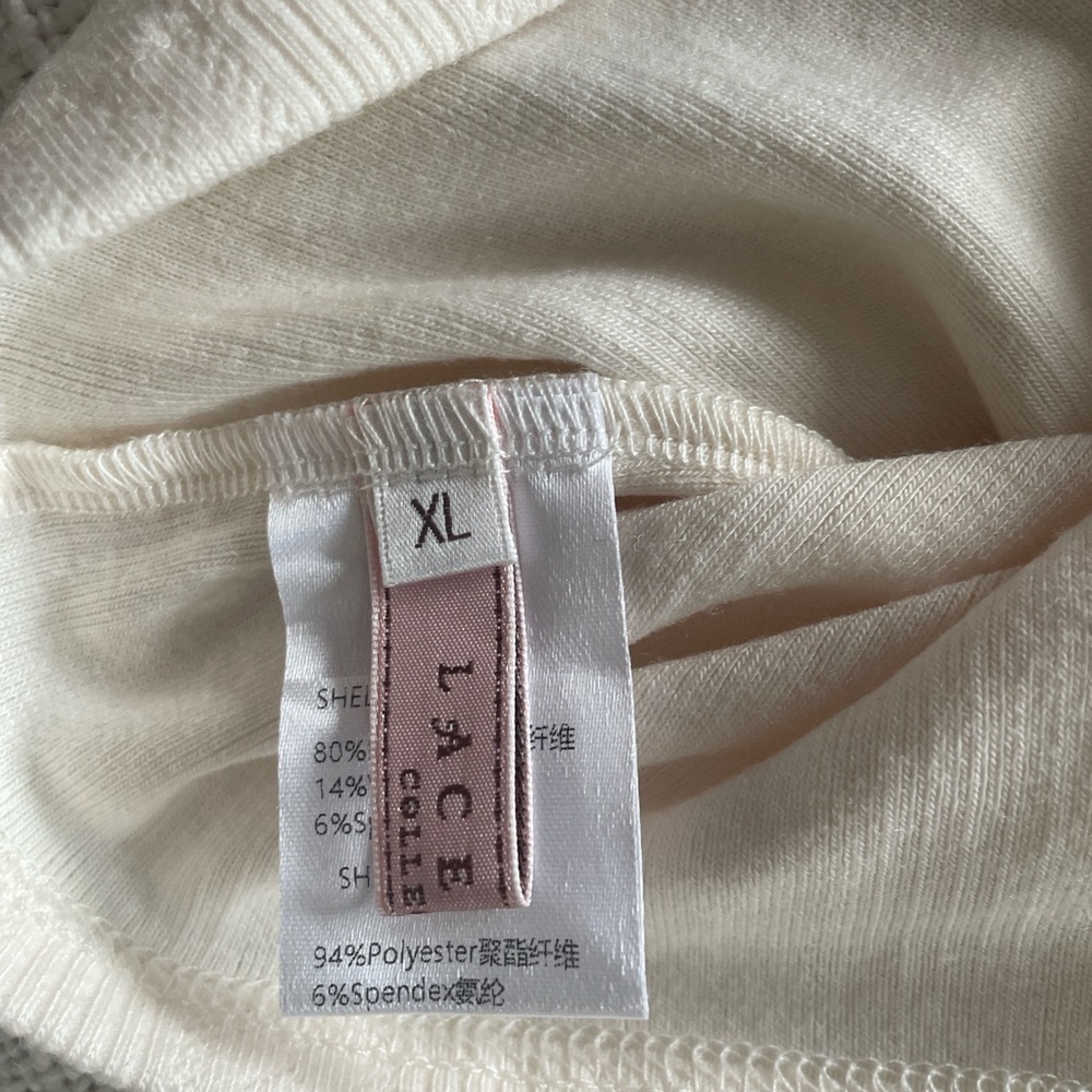 Lace Trim Cream Chemise Top - Picture 7 of 7